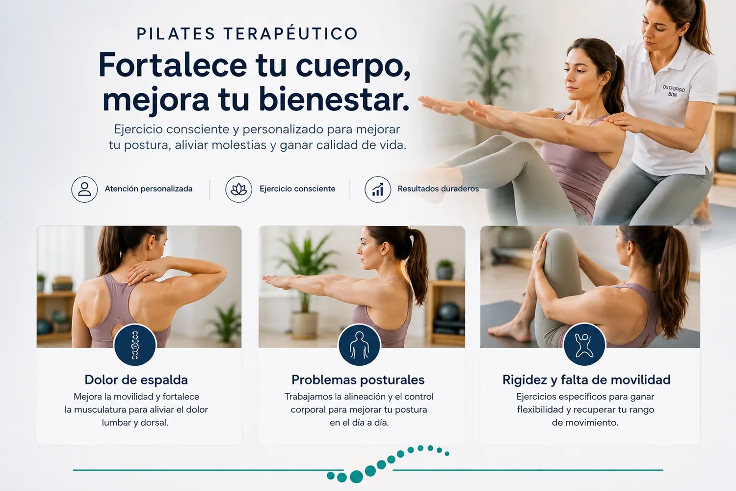 osteofisiobdn-pilates-terapeutico-02 Infografía que muestra 3 patologías que pueden ser tratadas a través de la Fisioterapia